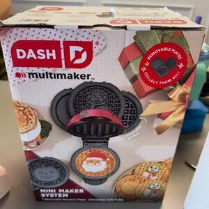 Dash Holiday Mini Maker System - Waffle Maker w/ Removable Plates